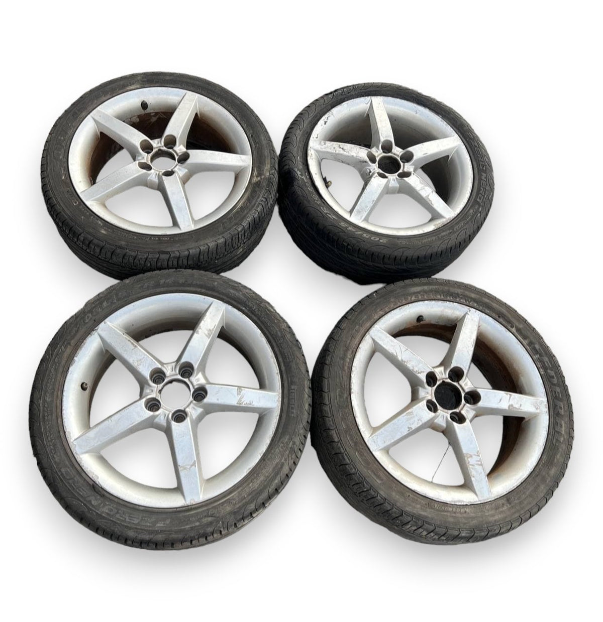 4 Cerchi in lega Seat Ibiza 6.5JX16H2 ET 43 con pneumatici 205/45 r16 cod 6L0601025L - F&amp;P CRASH SRLS - Ricambi Usati