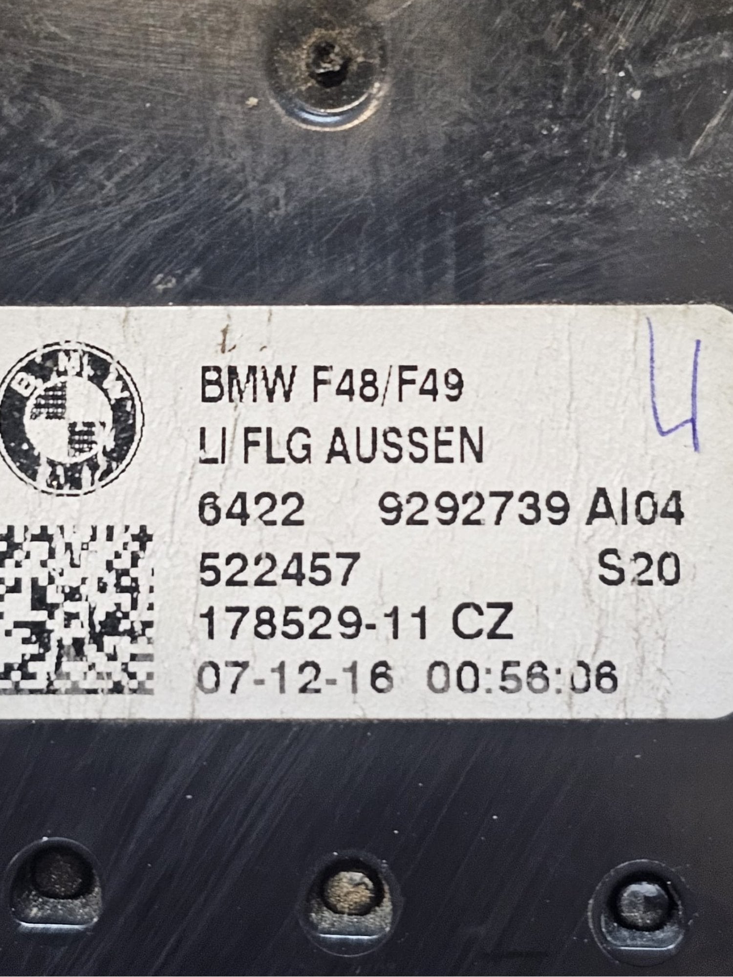 Bocchetta Aria Sinistra BMW X1 F48 (2015 - 2022) Cod:9292739 - F&P CRASH SRLS - Ricambi Usati
