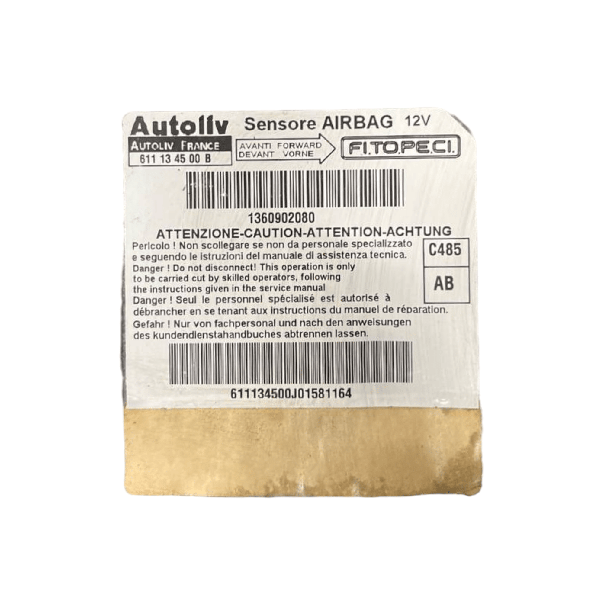 Centralina Airbag Fiat Qubo / Citroen Nemo cod.1360902080 / 611131500B (2008 - 2019) - F&P CRASH SRLS - Ricambi Usati