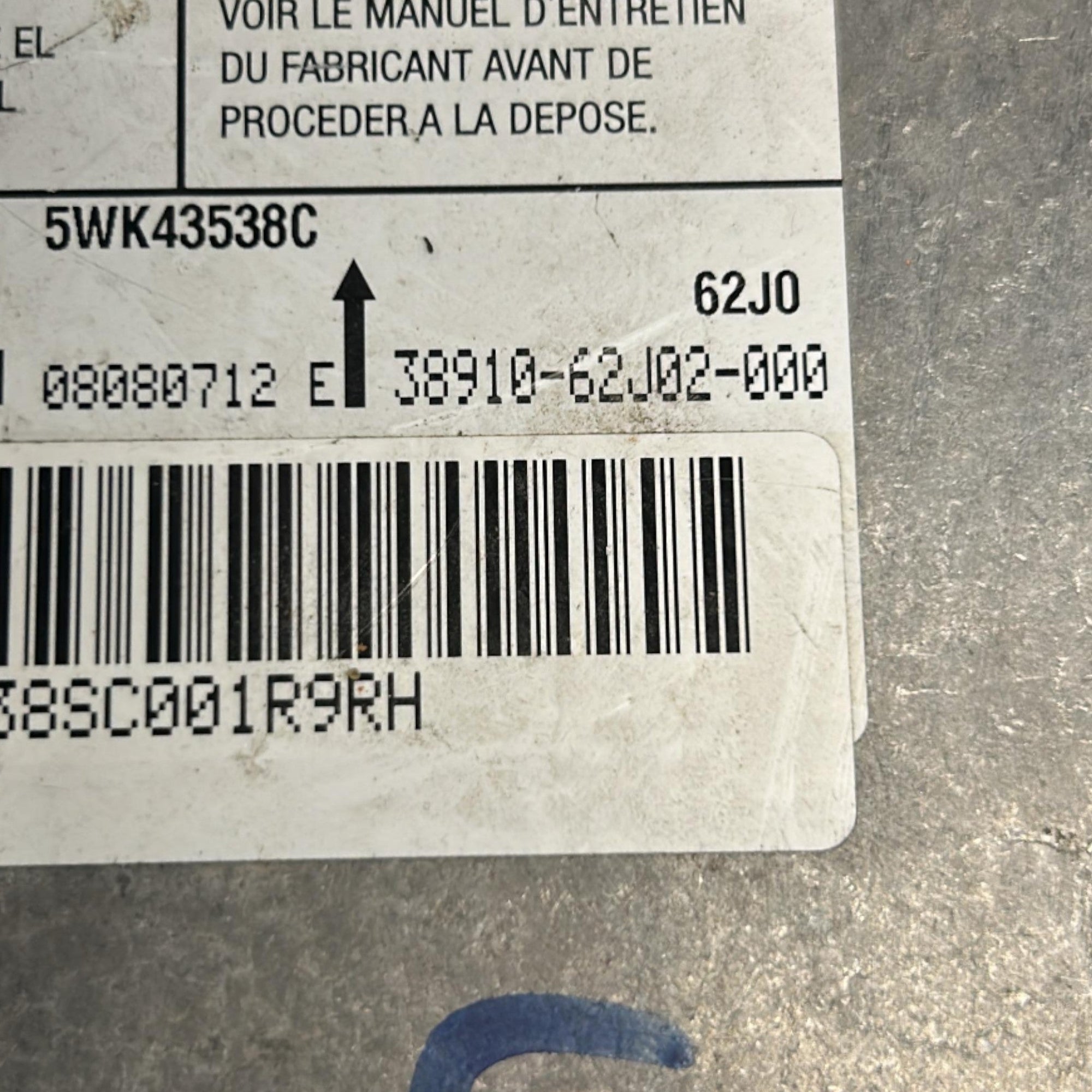 Centralina Airbag Suzuki Swift IV cod.38910 - 62J02 (2004 > 2010) - F&P CRASH SRLS - Ricambi Usati