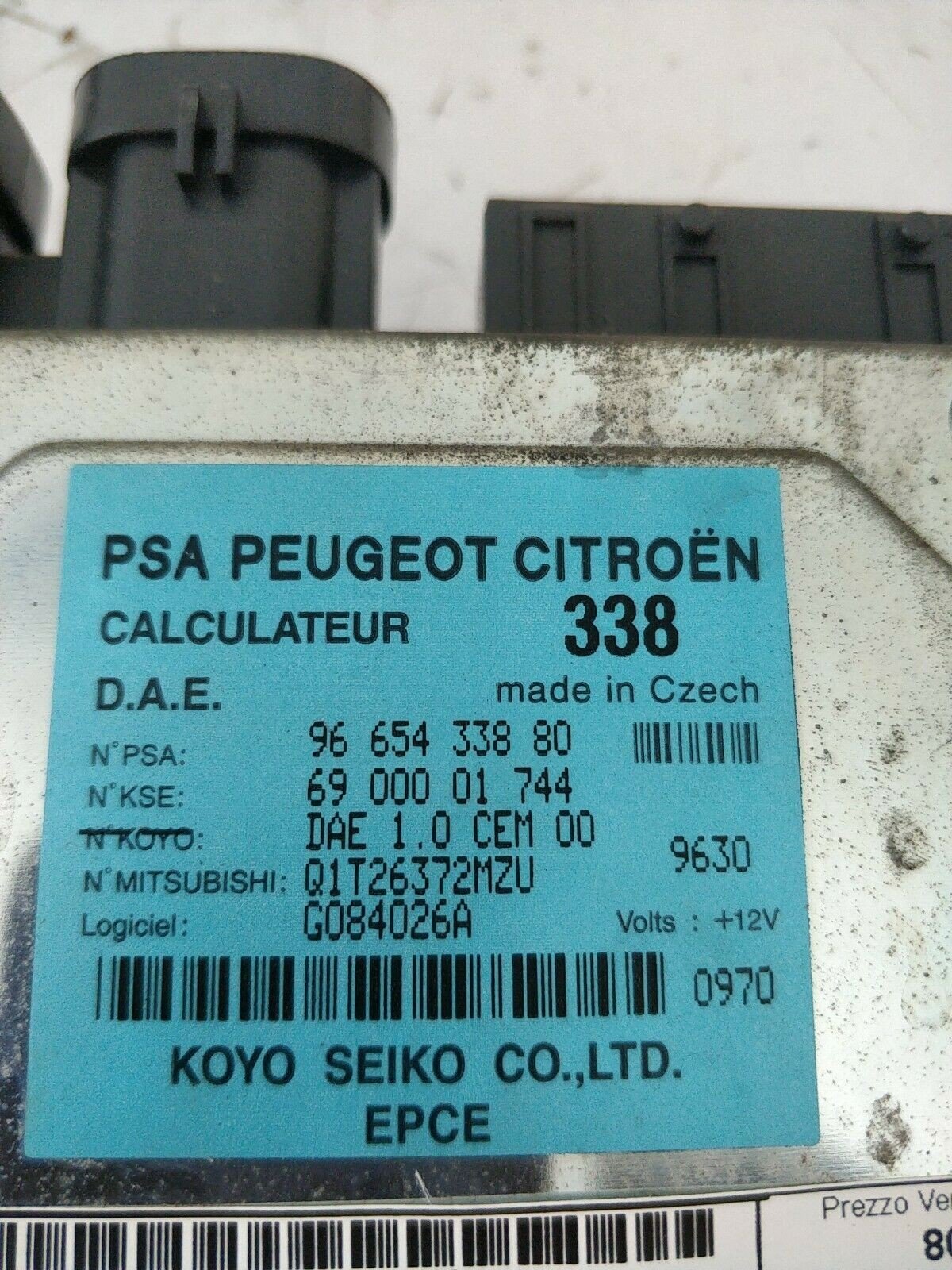 Centralina Servosterzo Sterzo Citroen C2 / C3 1.1 Cod: 9665433880 / 6900001744 - F&P CRASH SRLS - Ricambi Usati