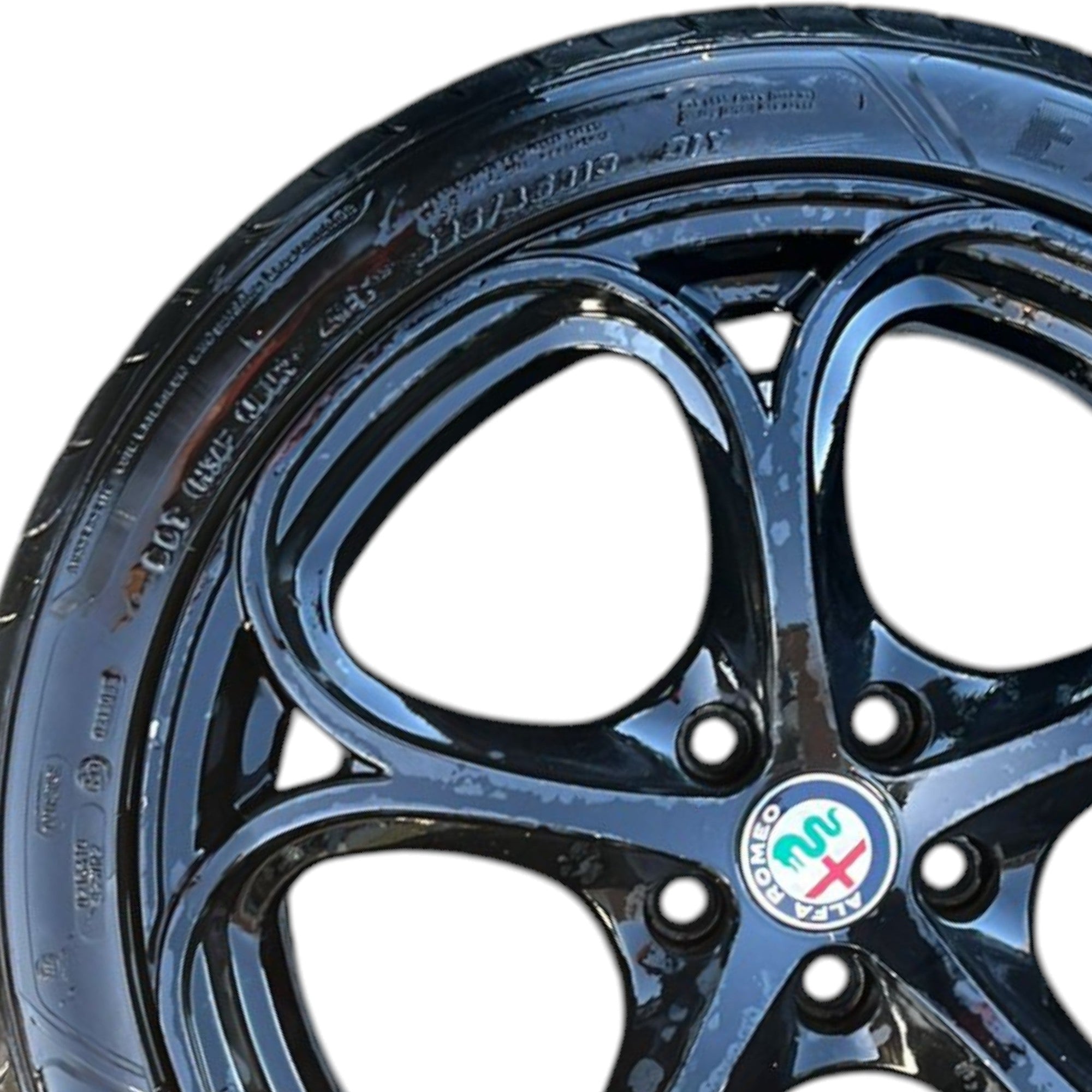 Cerchio in lega nero raggio 18 Alfa Romeo Giulia (2016 - >) 225 / 45 R18 - F&P CRASH SRLS - Ricambi Usati