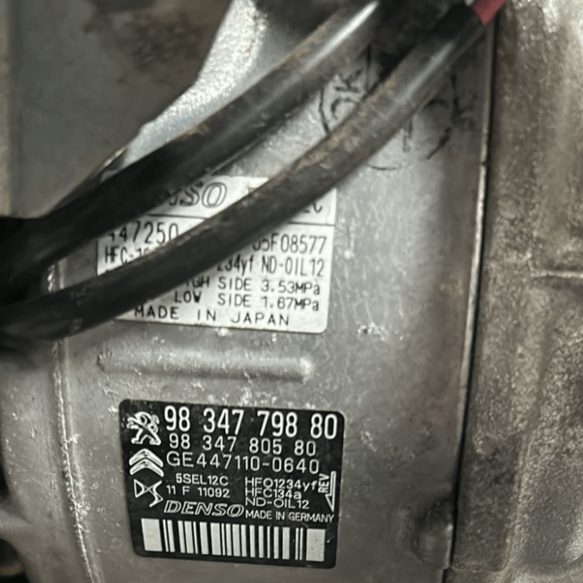 Compressore Aria Condizionata Opel Corsa F 1.2 benzina cod:9834779880 (2019 >) - F&P CRASH SRLS - Ricambi Usati
