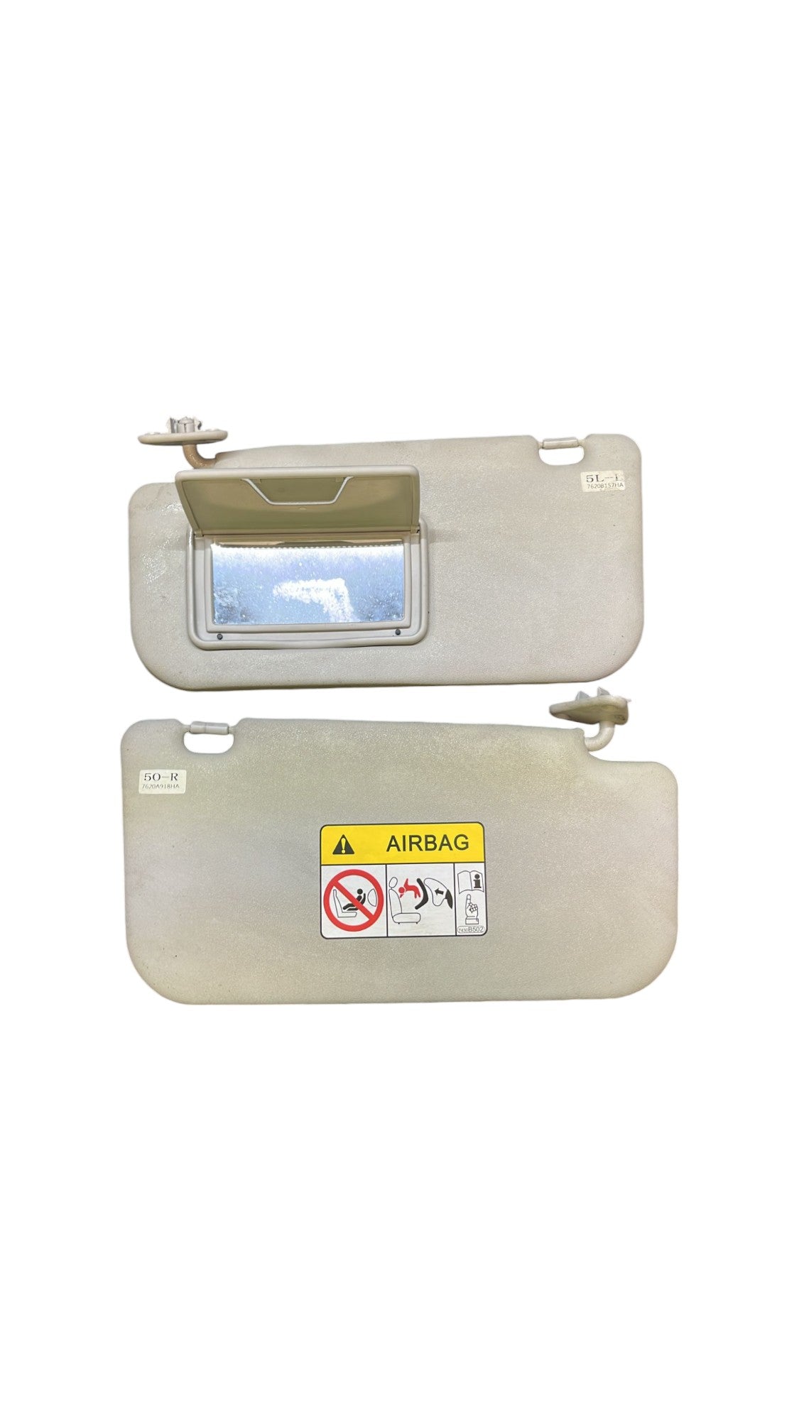 Coppia Alette parasole Mitsubishi Space Star (2012 - >) cod.7620B157HA / 7620A918HA - F&P CRASH SRLS - Ricambi Usati