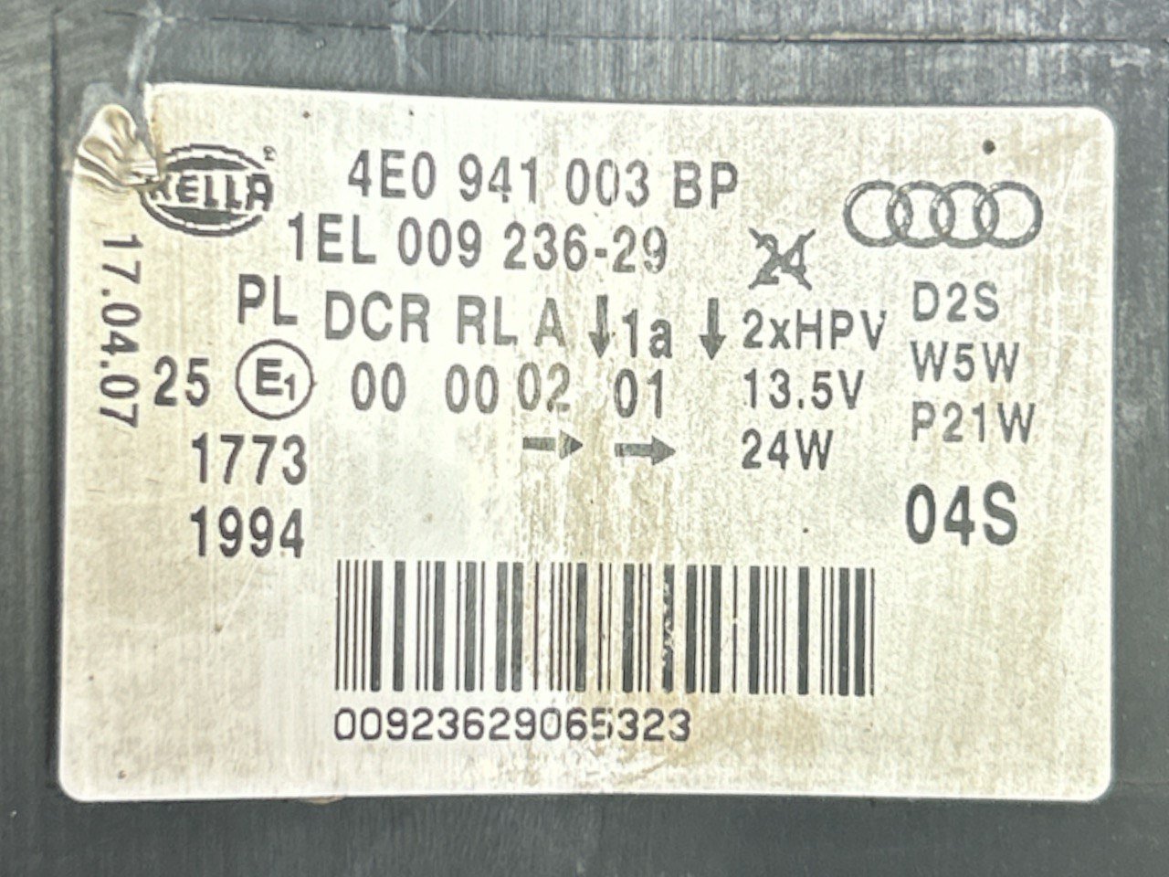 Faro / Fanale Anteriore Sinistro (SX) Audi A8 (4E) (2002 > 2009) cod . 4E0941003BP - F&P CRASH SRLS - Ricambi Usati