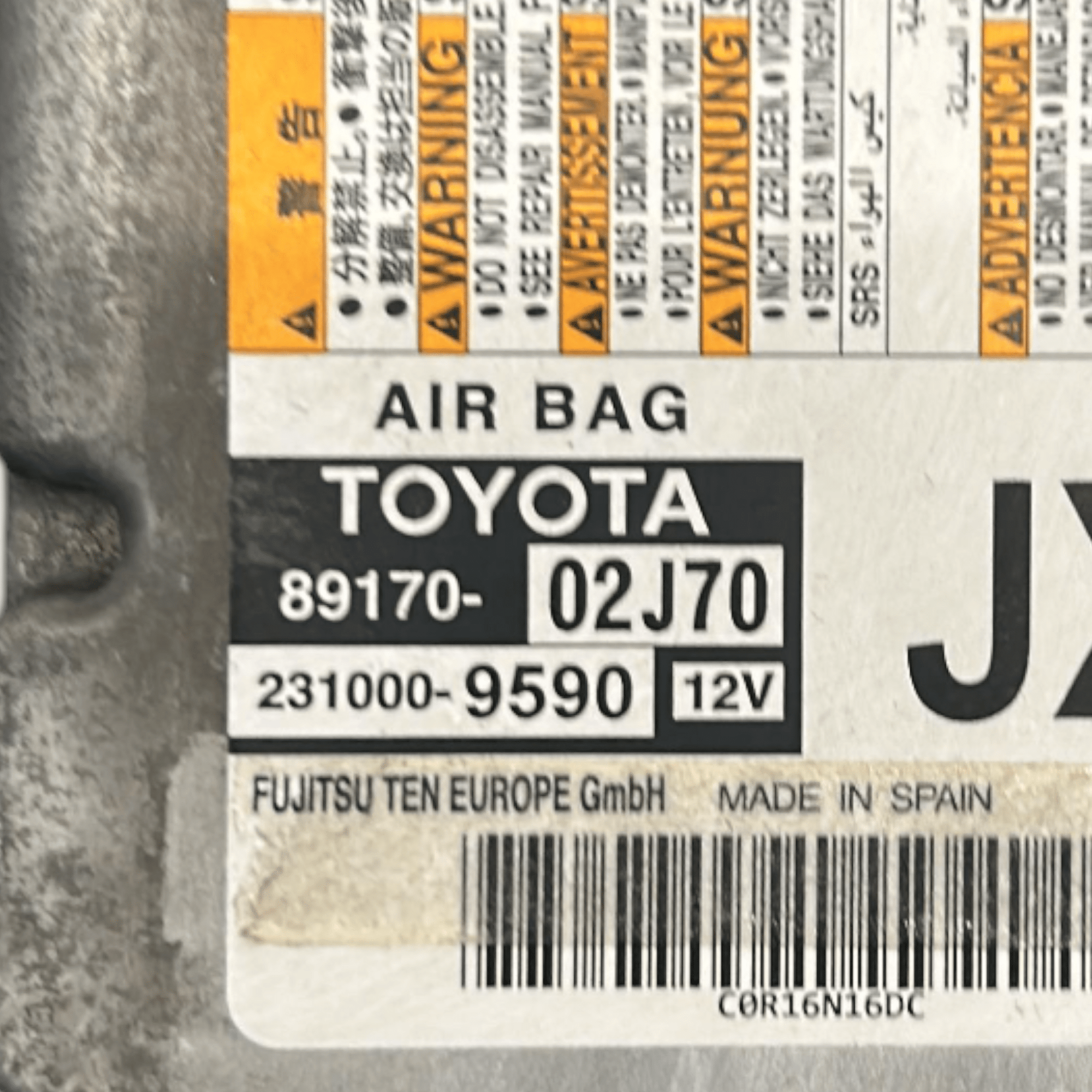 Kit AirBag Toyota Auris II (E180) (2012 > 2018) - F&P CRASH SRLS - Ricambi Usati