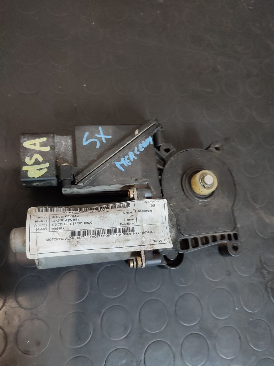 Motorino Alzacristalli posteriore sinistro MERCEDES-BENZ CLASSE A w168 - F&amp;P CRASH SRLS - Ricambi Usati