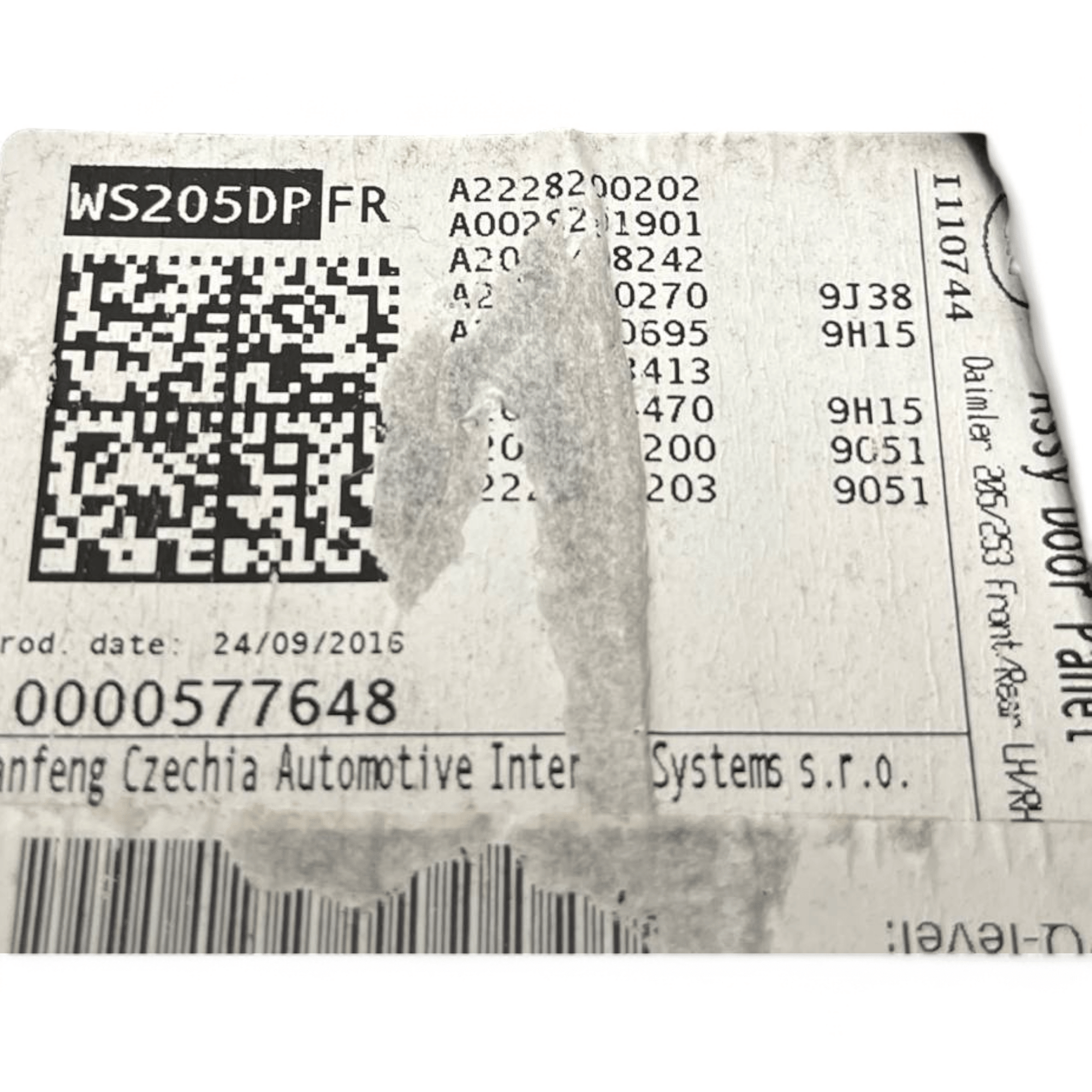 Pannello porta anteriore destro Mercedes - Benz Classe C W205 cod.A2228200202 (2014 - 2021) - F&P CRASH SRLS - Ricambi Usati