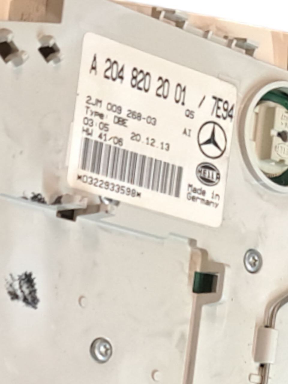 Plafoniera Luce Interna Abitacolo Anteriore Mercedes - Benz Classe C W204 (2007 - 2014) COD:A2048202001 - F&P CRASH SRLS - Ricambi Usati