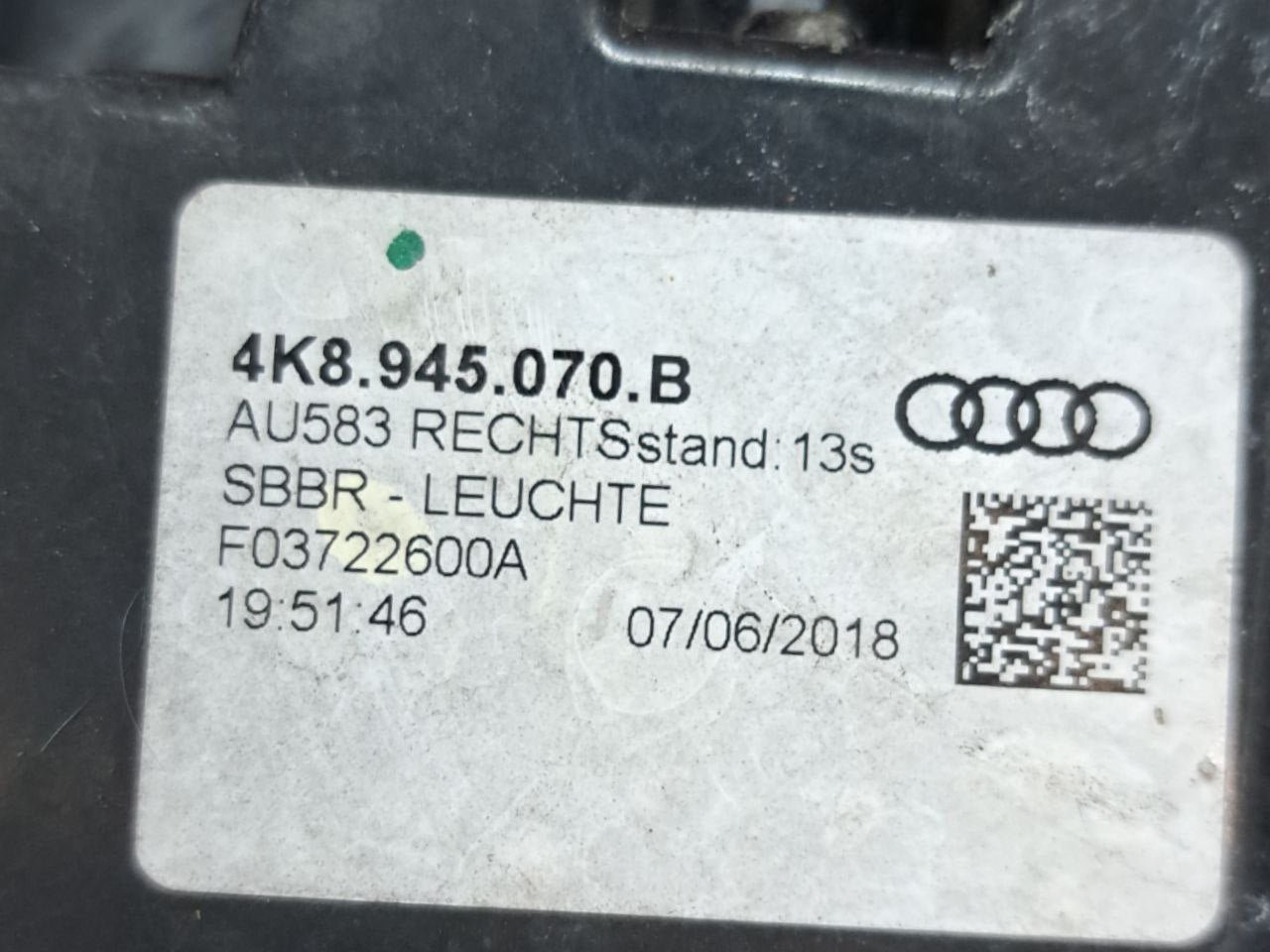 Stop Fanale Posteriore Destro (Dx) Esterno led Audi A7 ( 2019 >) COD:4K8945070B - F&P CRASH SRLS - Ricambi Usati